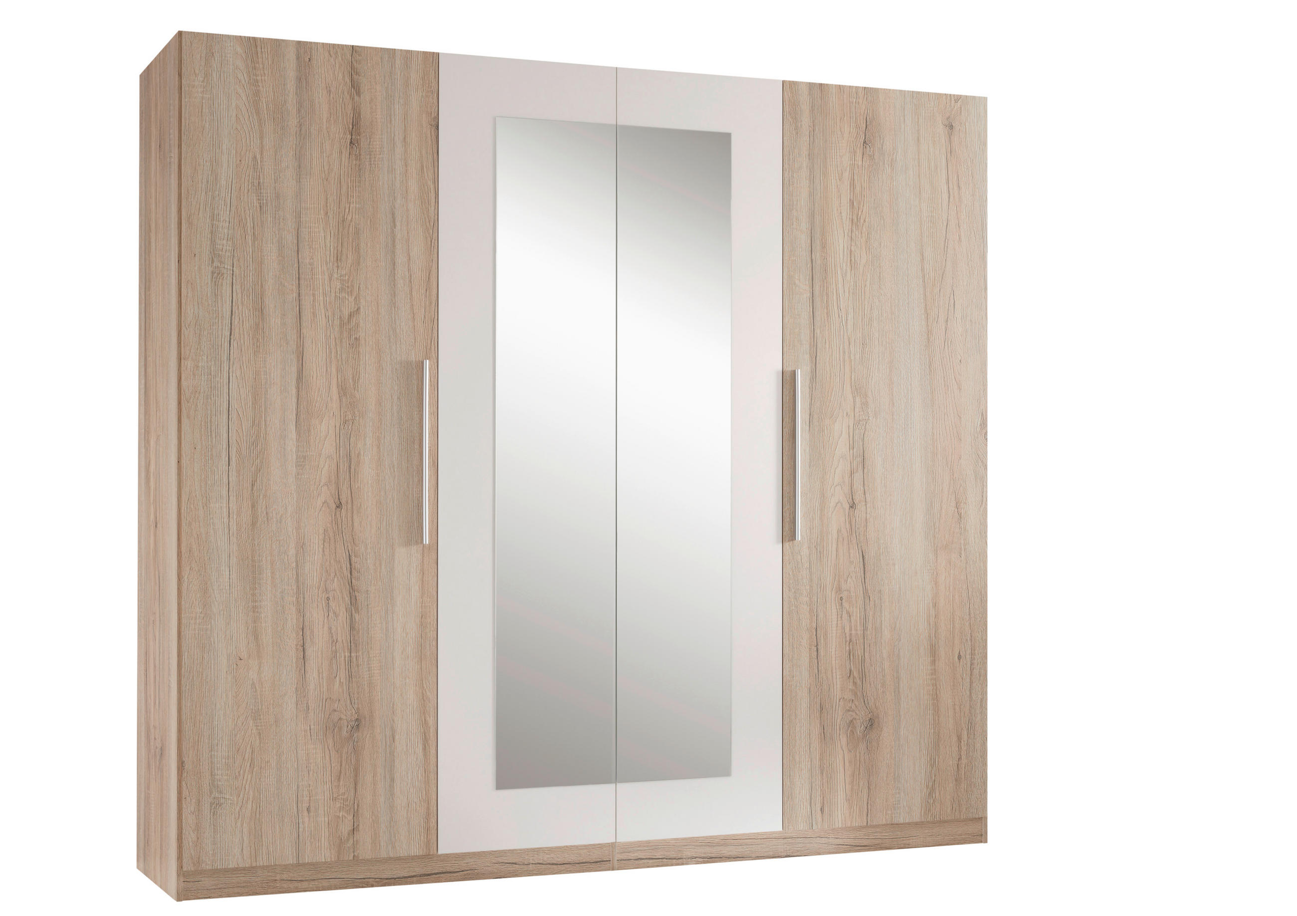 ORMAR ZA ODJEĆU bijela, hrast San Remo   - bijela/hrast San Remo, staklo/drvni materijal (227,5/213/59cm)