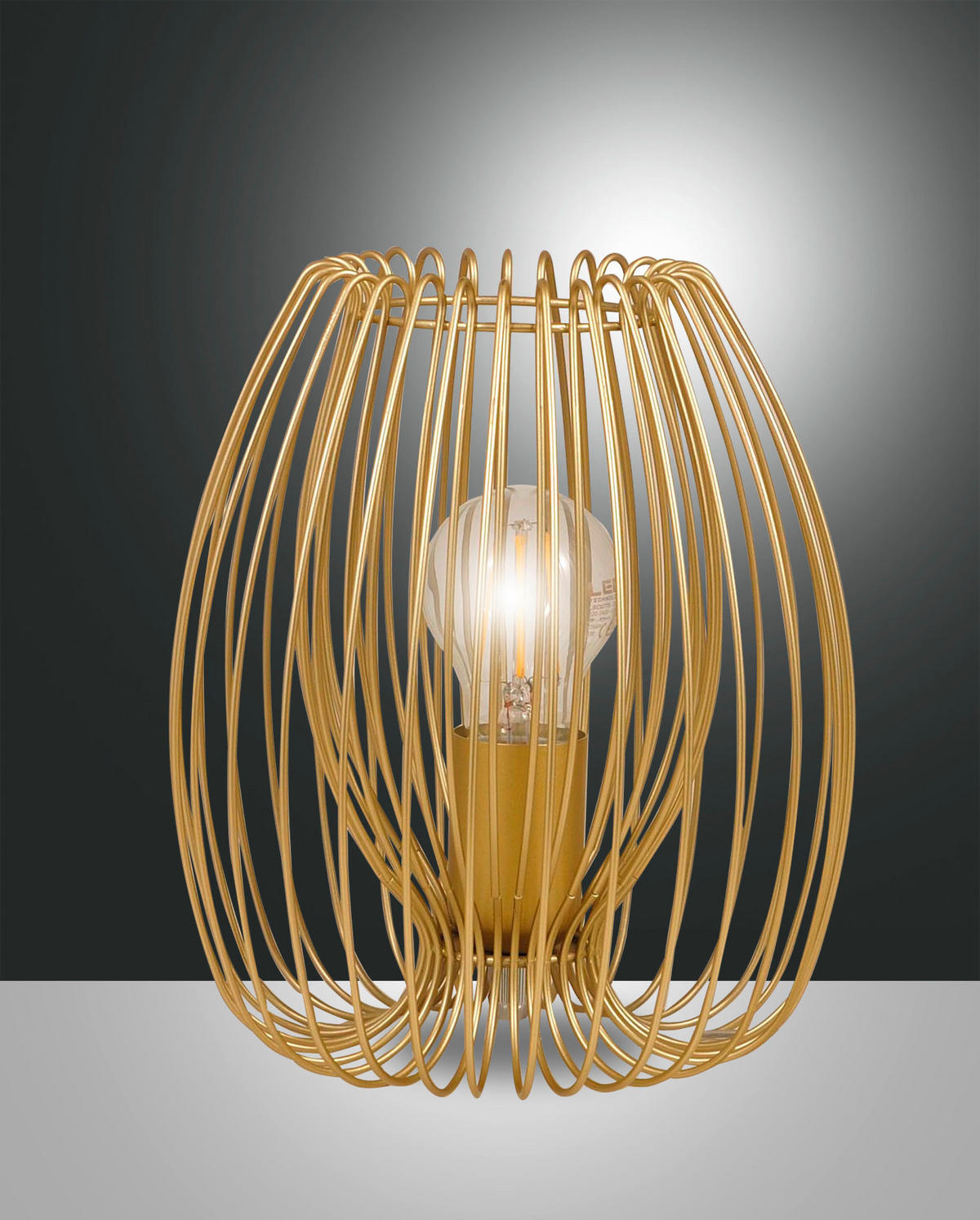 TISCHLEUCHTE Camp 20/24 cm   - Goldfarben, Design, Metall (20/24cm) - Fabas Luce