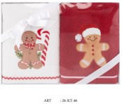 FROTTÍR TÖRÖLKÖZŐ SZETT 40/60 cm piros, fehér  - piros/fehér, Design, textil (40/60cm) - X-Mas