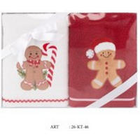 FROTTÍR TÖRÖLKÖZŐ SZETT 40/60 cm piros, fehér  - piros/fehér, Design, textil (40/60cm) - X-Mas