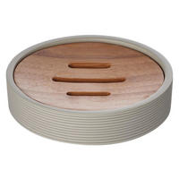 Savonieră lemn, plastic  - bej, Basics, plastic/lemn (11/2,5/11cm) - Sadena