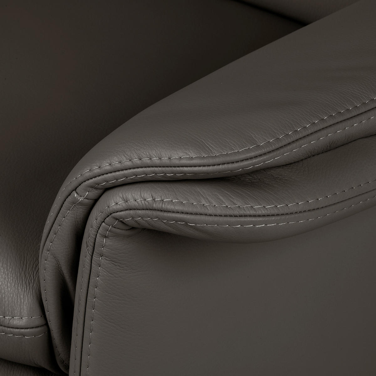 3-SITZER-SOFA Echtleder Dunkelbraun  - Dunkelbraun/Silberfarben, Design, Leder/Metall (214/90/88cm) - Livetastic