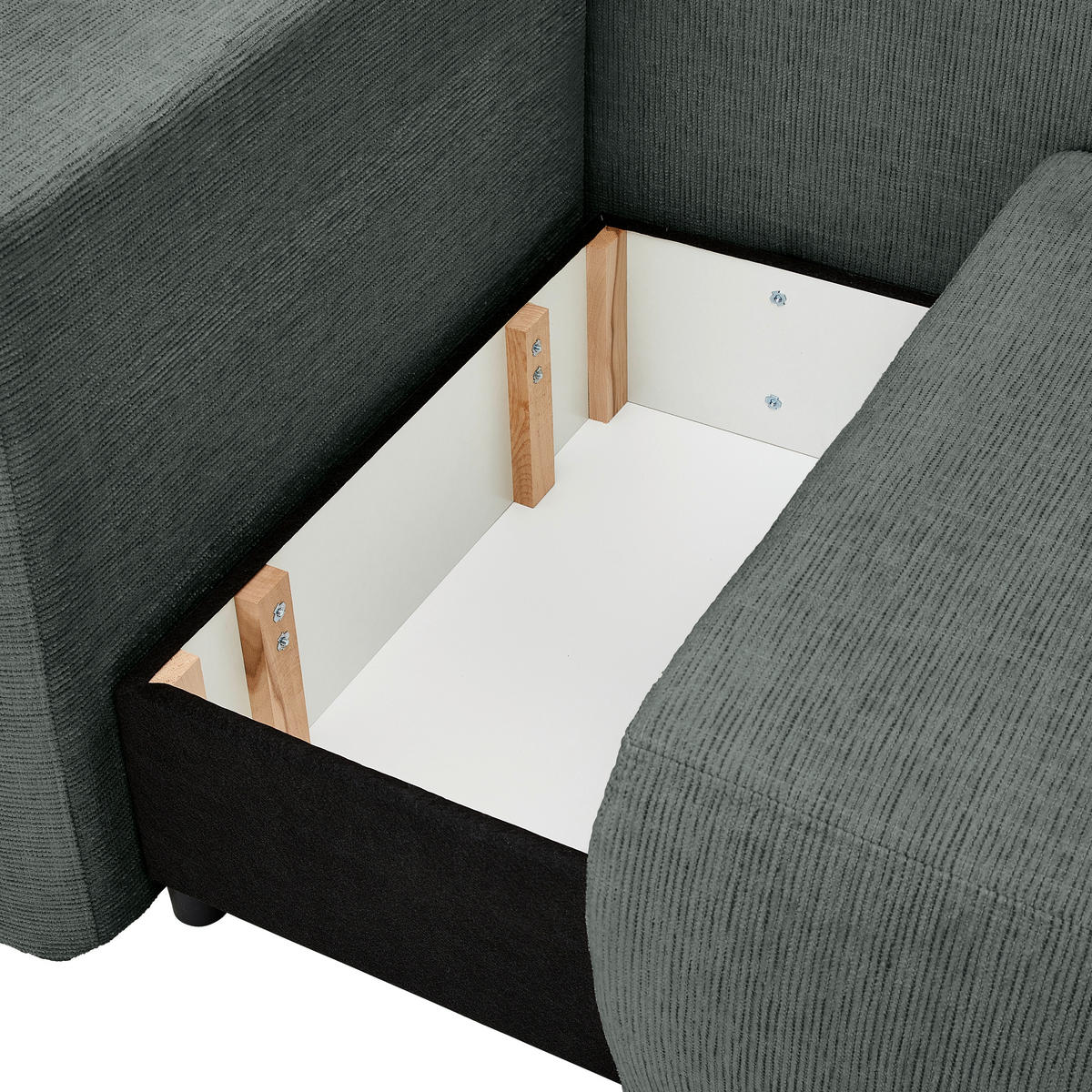 CHAISELONGUE Chenille Grau  - Schwarz/Grau, KONVENTIONELL, Kunststoff/Textil (93/73/171cm) - Carryhome