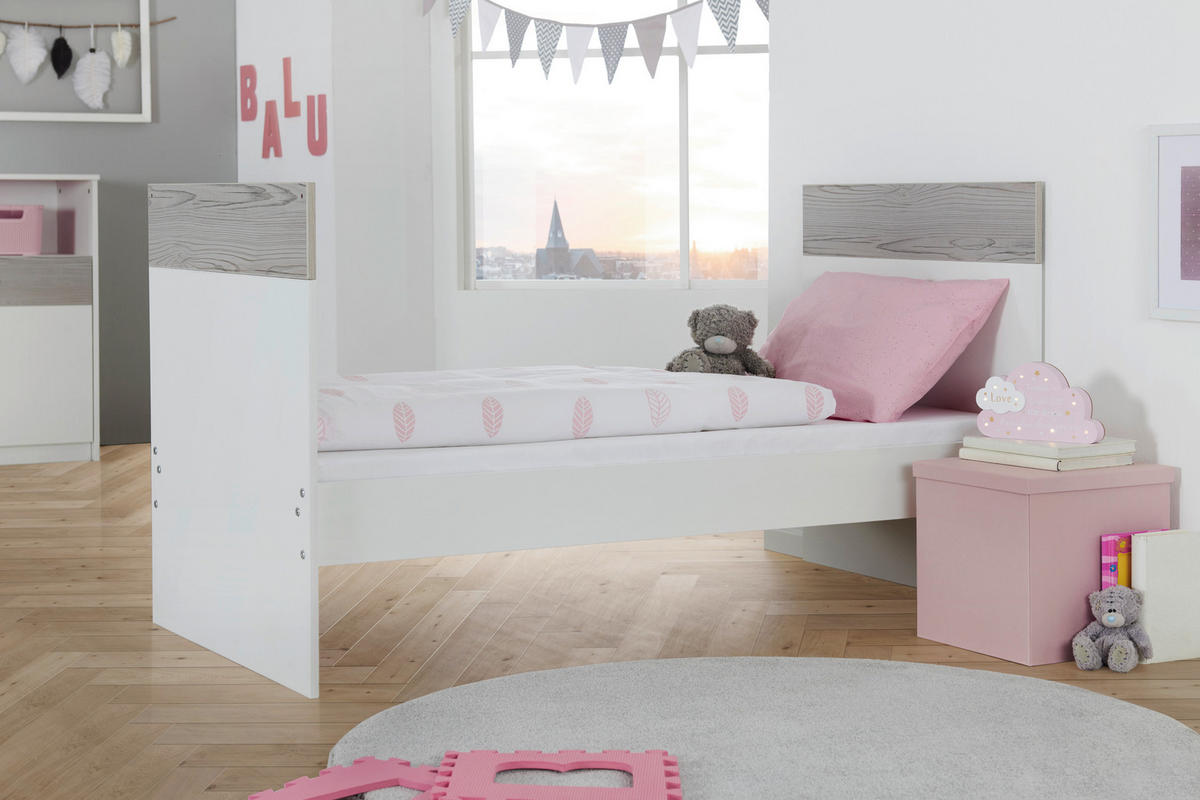 DĚTSKÁ POSTÝLKA  140 cmx70 cm - bílá/barvy pinie, Basics, dřevo/kompozitní dřevo (143/77/80cm) - My Baby Lou