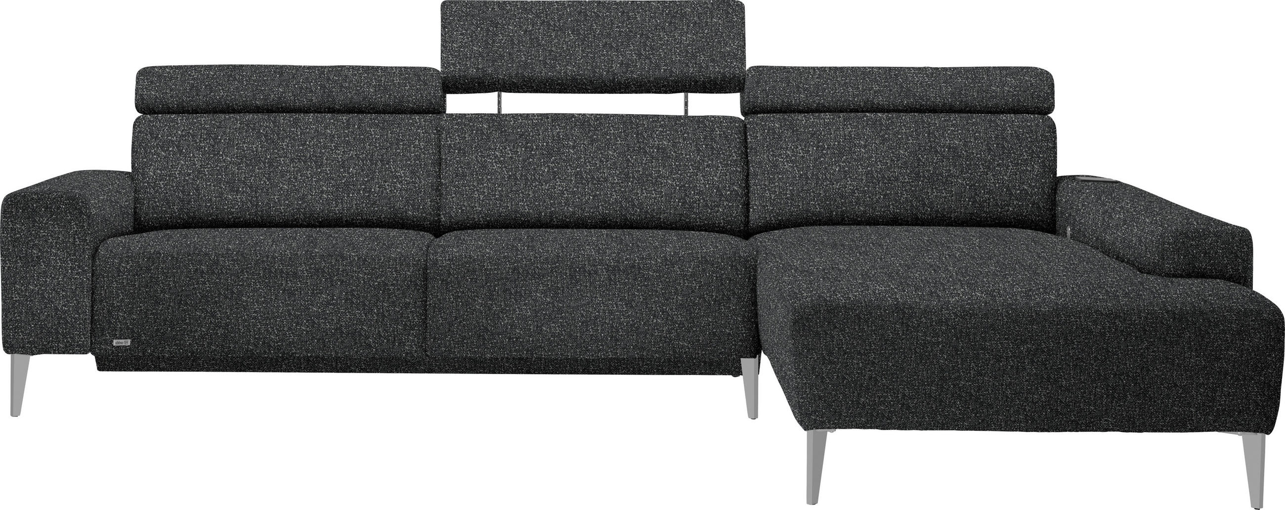 ECKSOFA  in Mikrovelours Anthrazit  288/205 cm  - Anthrazit/Alufarben, Design, Textil (288/205cm) - Sedda