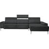 ECKSOFA  in Mikrovelours Anthrazit  288/205 cm  - Anthrazit/Alufarben, Design, Textil (288/205cm) - Sedda