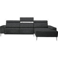 ECKSOFA  in Mikrovelours Anthrazit  288/205 cm  - Anthrazit/Alufarben, Design, Textil (288/205cm) - Sedda