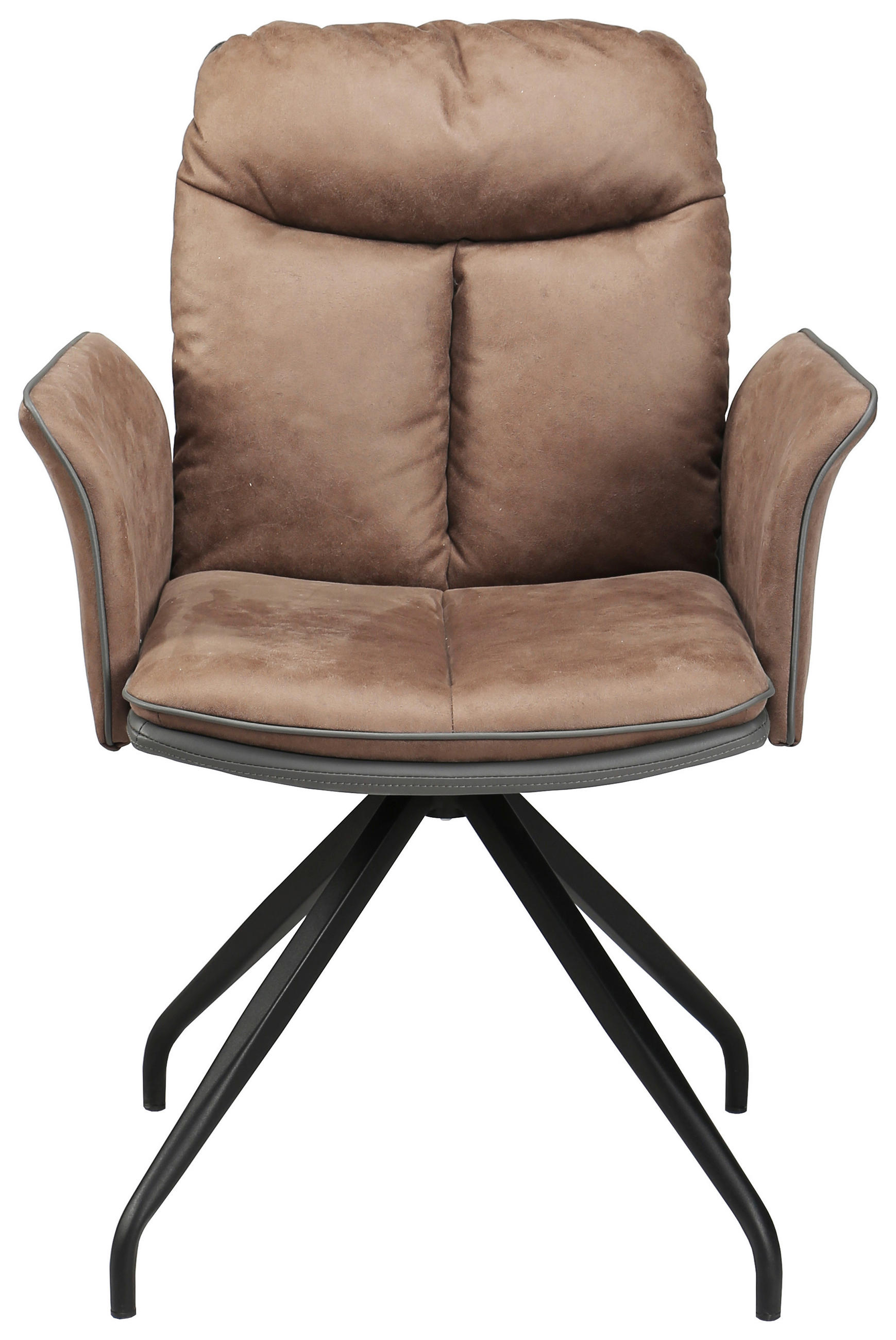 SCAUN CU BRAțE in maro, gri  - maro/negru, Design, metal/textil (63,5/87,5/68,5cm) - Hom`in