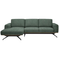 ECKSOFA in Struktur Grün  - Schwarz/Grün, Design, Textil/Metall (157/262cm) - Novel