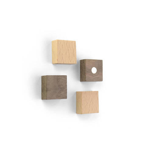 MAGNETSET  - Braun, Basics, Holz (1,9/1,9/0,8cm)