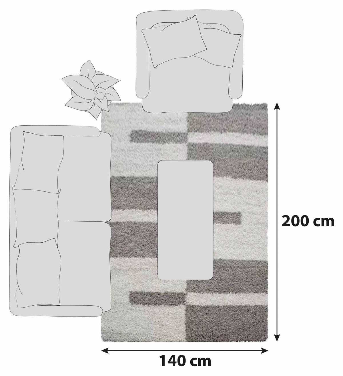 HOCHFLORTEPPICH 140/200 cm Gala 2505 Beige  - Beige, Design, Textil (140/200cm) - Novel