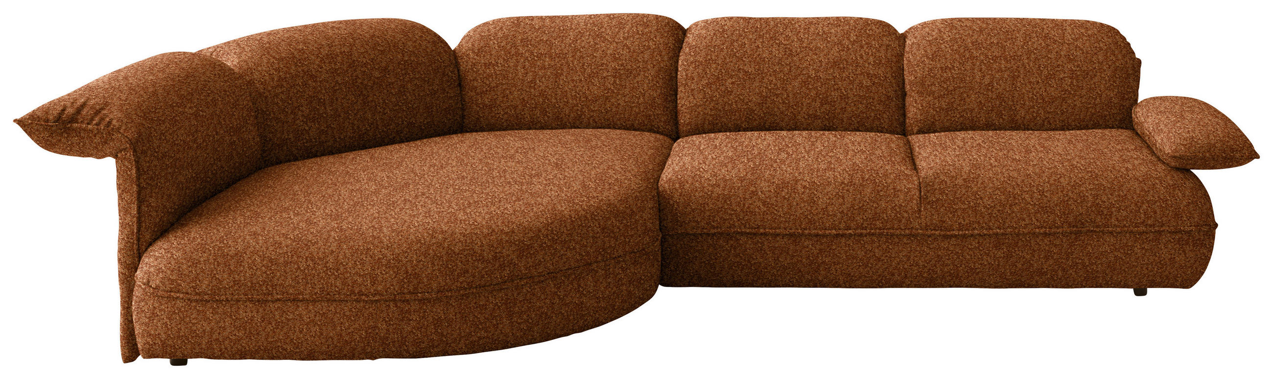ECKSOFA  in Chenille Rostfarben  154/343 cm  - Rostfarben/Schwarz, Design, Kunststoff/Textil (154/343cm) - Koinor