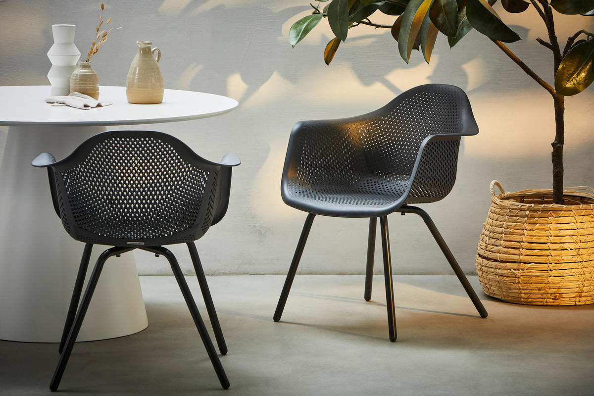 ZAHRADNÍ KŘESLO, kov, plast - antracitová, Design, kov/plast (62,3/78,3/62,7cm) - Ambia Garden
