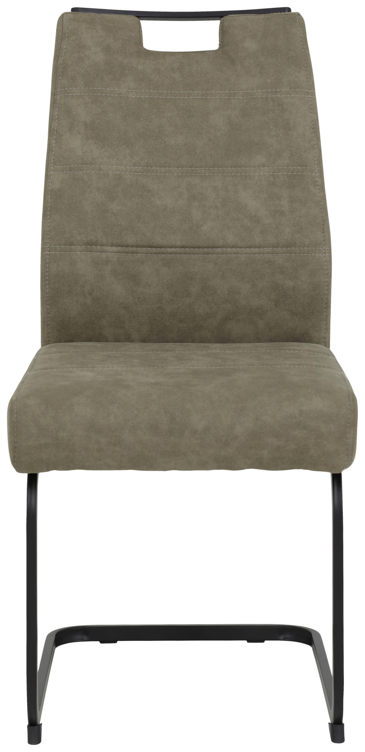 SCHWINGSTUHL  in Eisen Mikrofaser  - Schwarz/Braun, MODERN, Textil/Metall (49/100/61cm) - Boxxx