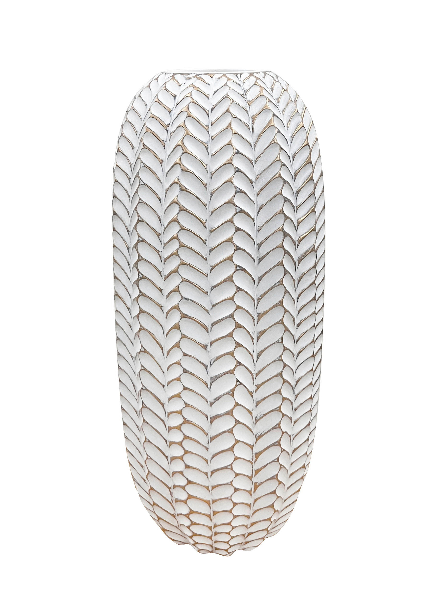 DEKOR VÁZA  - elefántcsont, Basics, műanyag (18,5/18,5/44cm)