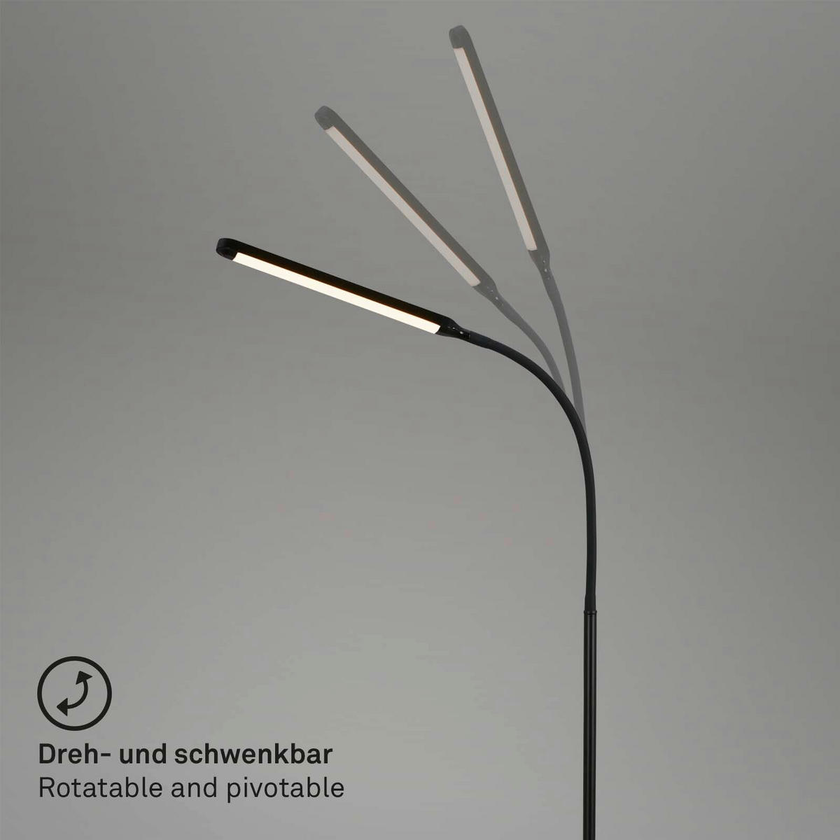LED-STEHLEUCHTE    - Schwarz, Design, Kunststoff/Metall (126.5/21/66cm)