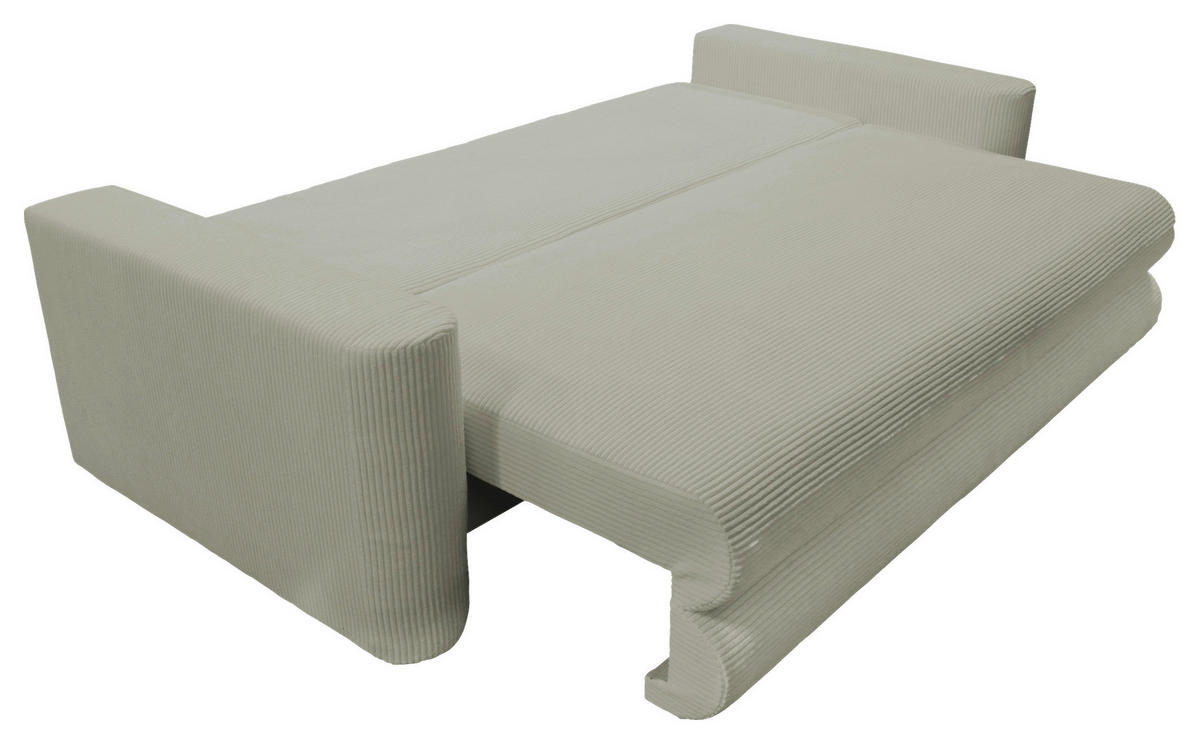 SCHLAFSOFA in Cord Taupe  - Taupe/Silberfarben, Design, Kunststoff/Textil (232/88/105cm) - MID.YOU