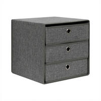 ZÁSUVKOVÝ BOX - sivá, Basics, kartón/kov (32/32/32cm) - Homeware
