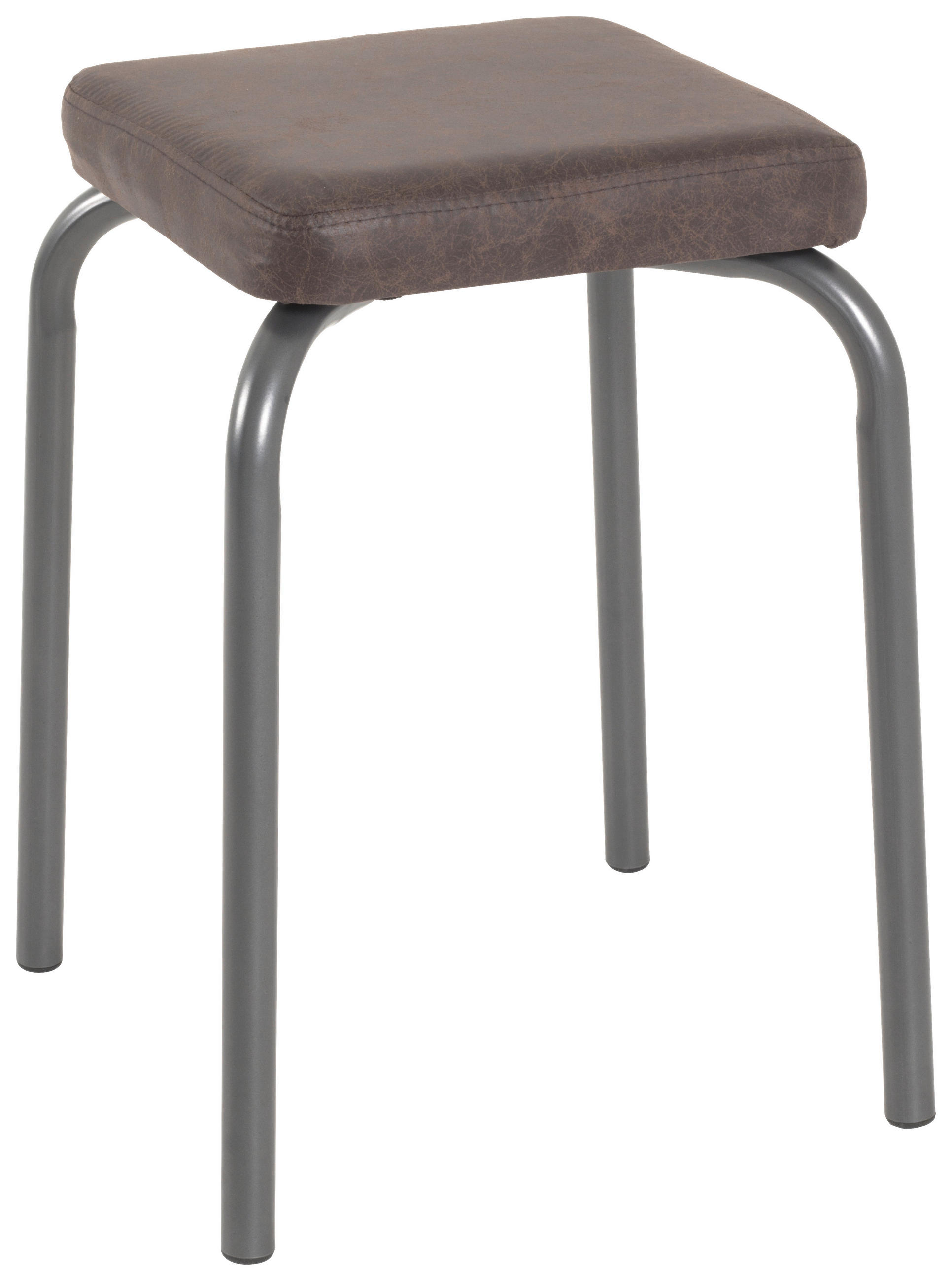 XXXLutz Stapelhocker Anthrazit, Braun 36x49x36 cm