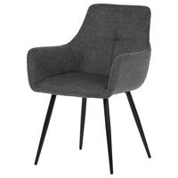 STOLIČKA S PODRÚČKAMI, sivá - čierna/sivá, Modern, kov/textil (58/84/60cm) - Carryhome
