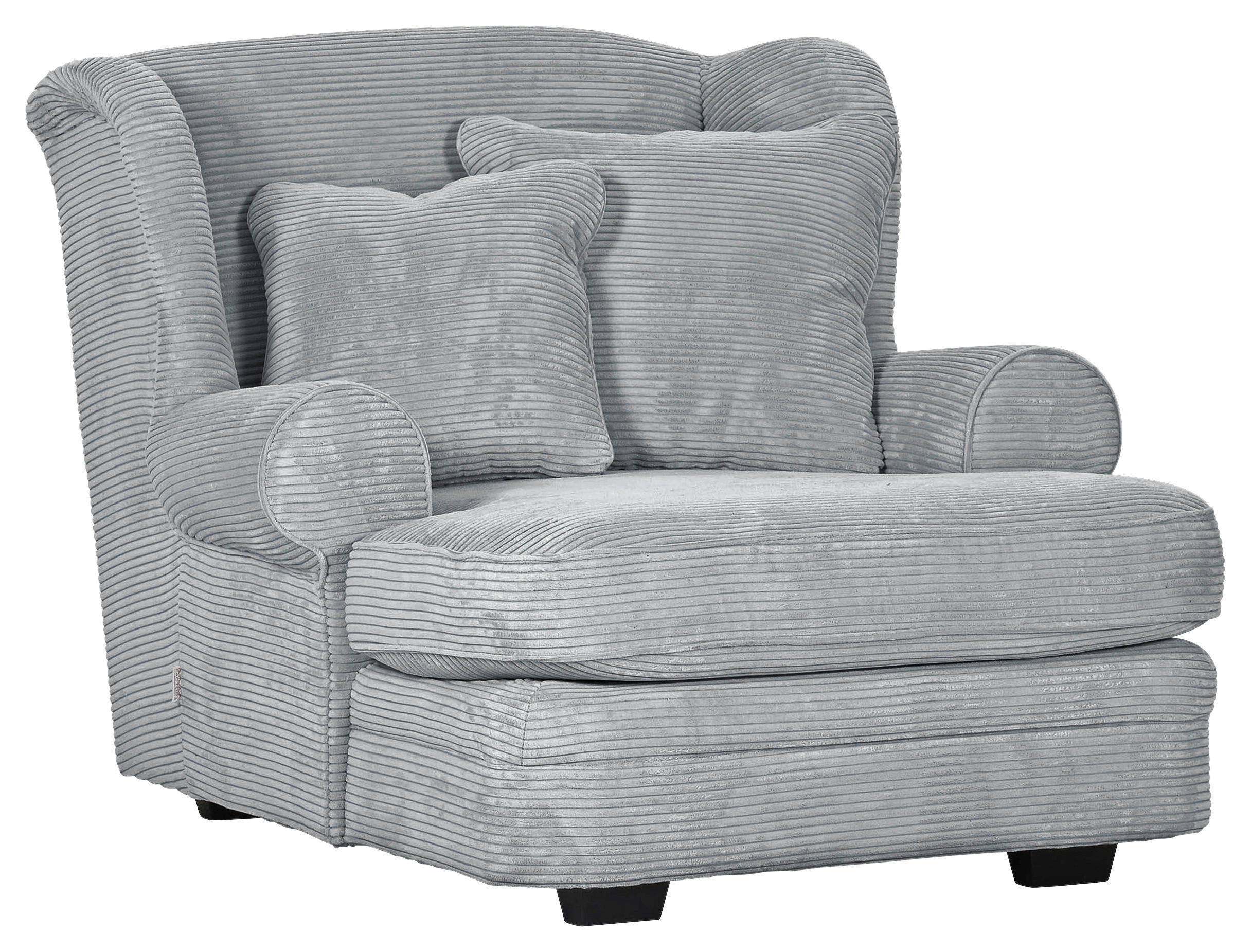 XXL KŘESLO, textil, světle šedá - tmavě hnědá/světle šedá, Design, dřevo/textil (121/100/140cm) - Ambia Home