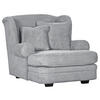 XXL-SESSEL in Cord Hellgrau  - Beige/Dunkelbraun, Design, Holz/Textil (121/100/140cm) - Ambia Home