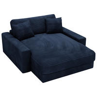 XXL-SESSEL Cord Dunkelblau    - Schwarz/Dunkelblau, MODERN, Kunststoff/Textil (160/87/190cm) - Carryhome