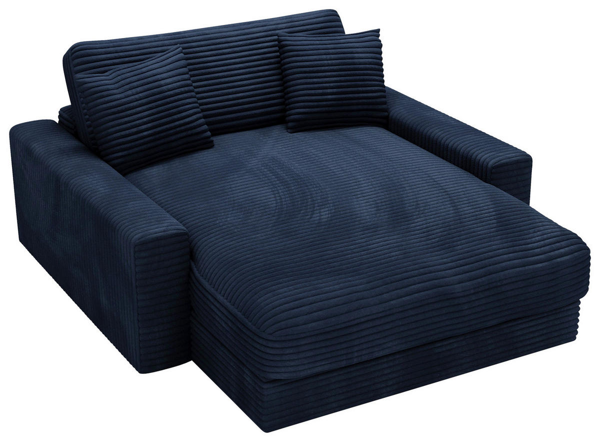 XXL-SESSEL Cord Dunkelblau    - Schwarz/Dunkelblau, MODERN, Kunststoff/Textil (160/87/190cm) - Carryhome