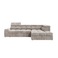 ECKSOFA  in Chenille Graubraun  - Graubraun/Schwarz, MODERN, Kunststoff/Textil (292/204cm) - Milino