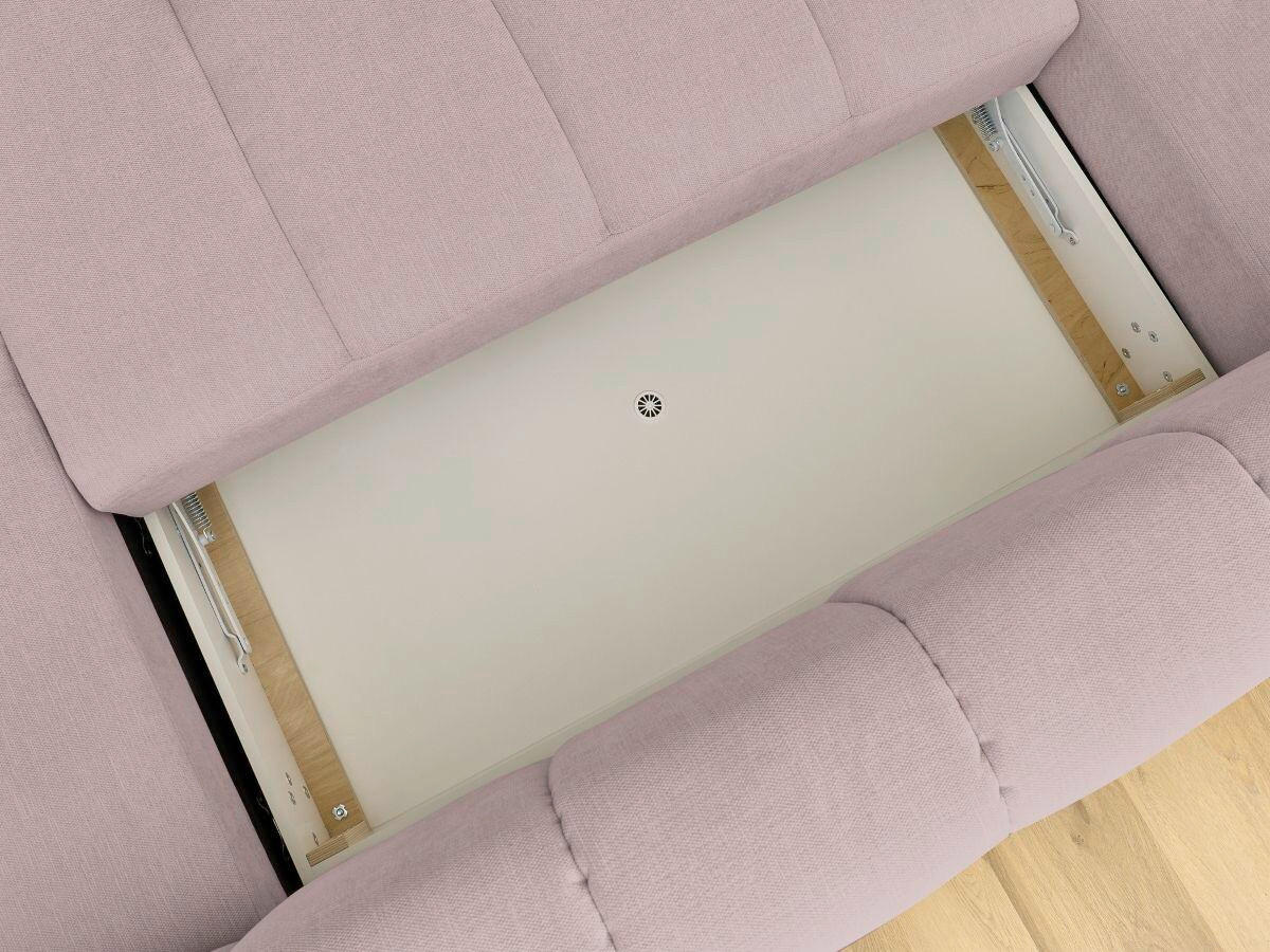 WOHNLANDSCHAFT  FUJI  Pink Leinenoptik  - Pink/Schwarz, MODERN, Kunststoff/Textil (204/377/160cm)