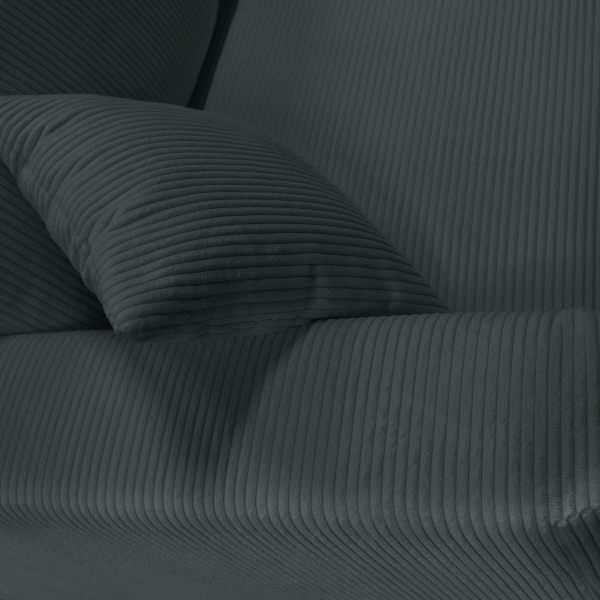 SCHLAFSOFA  mit Liegefunktion Cord Dunkelgrau  - Dunkelgrau/Silberfarben, Design, Kunststoff/Textil (232/88/105cm) - MID.YOU