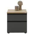 NACHTSCHRANK 45/46/41 cm furniert  - Eichefarben/Anthrazit, Design, Holzwerkstoff/Kunststoff (45/46/41cm) - Dieter Knoll