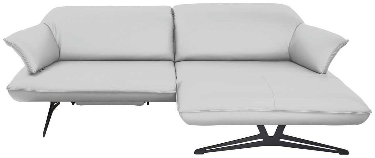 ECKSOFA in Echtleder Hellgrau  252/169 cm  - Beige/Hellgrau, Design, Leder/Metall (252/169cm) - Koinor