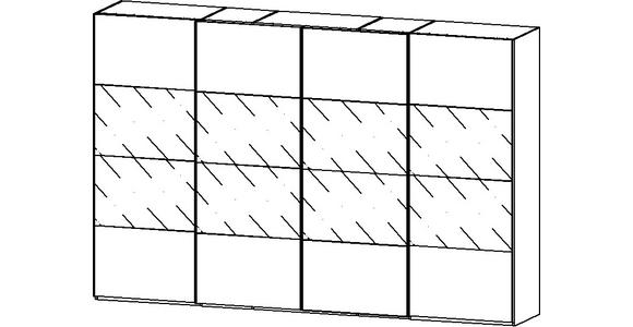 SCHWEBETÜRENSCHRANK  in Graphitfarben, Schwarz  - Chromfarben/Graphitfarben, KONVENTIONELL, Glas/Holzwerkstoff (361/235/68cm) - Novel