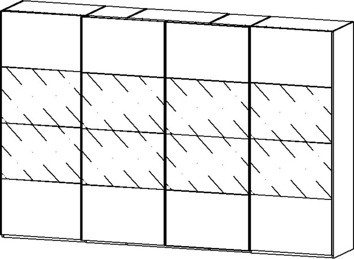 SCHWEBETÜRENSCHRANK - Chromfarben/Seidengrau, KONVENTIONELL, Glas/Holzwerkstoff (361/235/68cm) - Novel