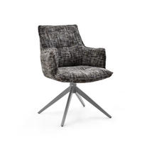 ARMLEHNSTUHL  Sitzfläche 180° drehbar Flachgewebe  Grau  - Grau, MODERN, Textil/Metall (59/85/63cm) - MID.YOU