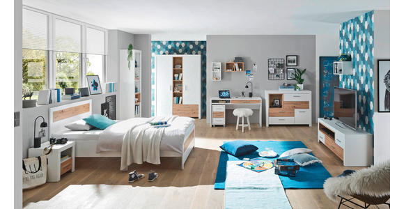 JUGENDSCHREIBTISCH 135/60/74 cm - Chromfarben/Eichefarben, Design, Holzwerkstoff/Metall (135/60/74cm) - Xora