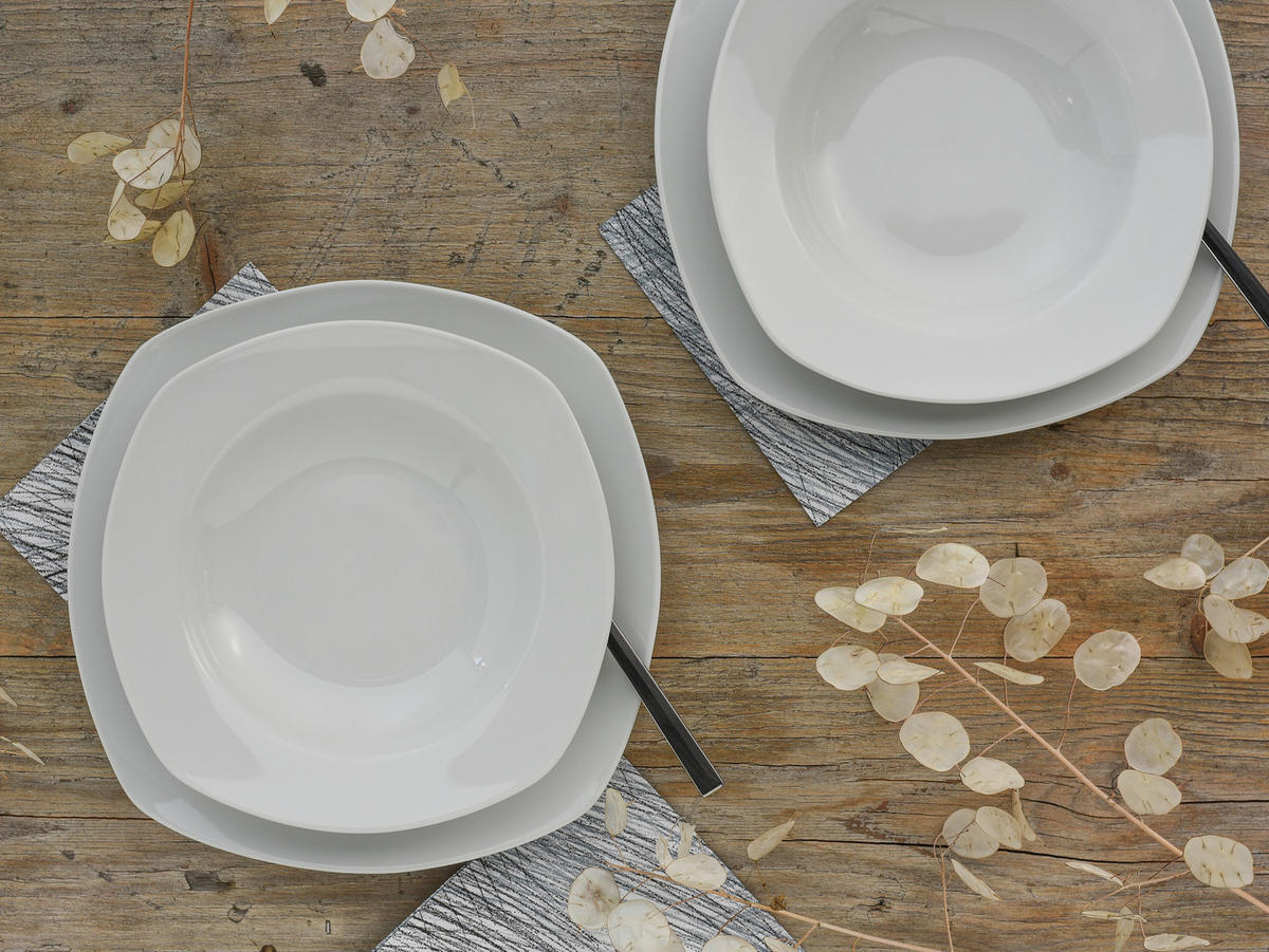 JÍDELNÍ SOUPRAVA, porcelán - bílá, keramika (28,5/22/31cm) - Creatable
