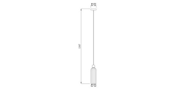 HÄNGELEUCHTE 10/134,7 cm  - Bernsteinfarben, Trend, Glas/Metall (10/134,7cm) - Novel