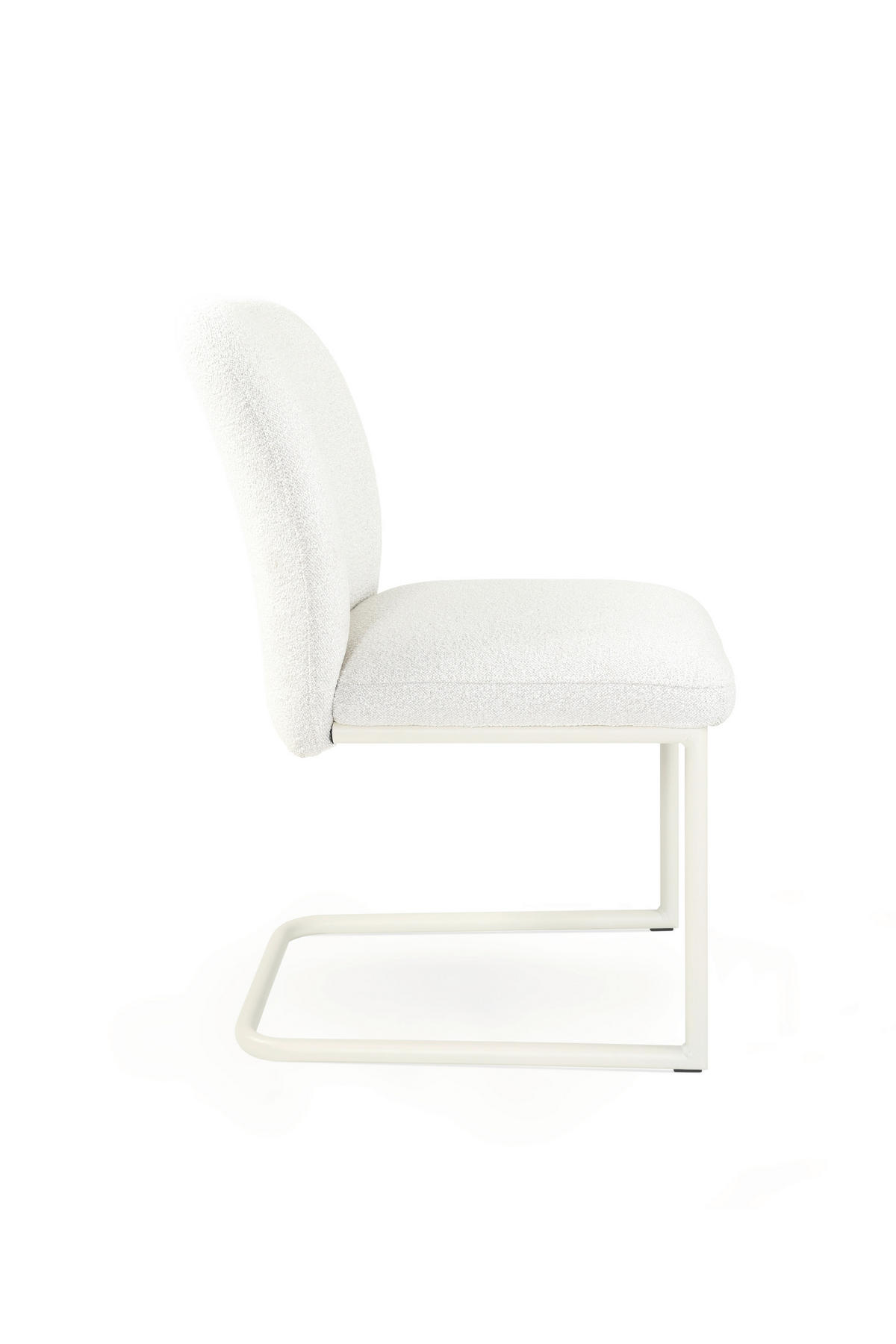 SCHWINGSTUHL  in Stahl Webstoff, Bouclé  - Perlmutt/Weiß, Basics, Textil/Metall (48/86,5/62,5cm) - Tom Tailor