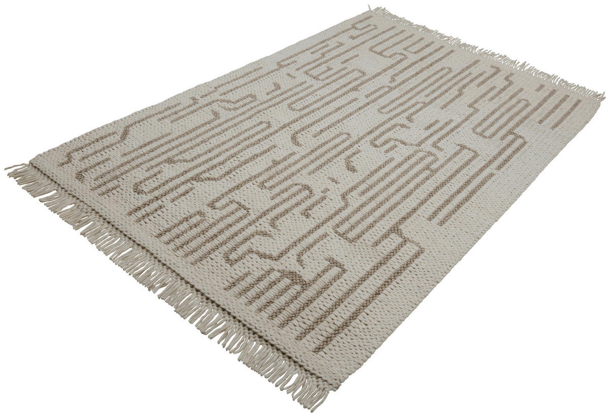 HANDWEBTEPPICH 130/190 cm Beige  - Beige, Design, Textil (130/190cm) - Linea Natura