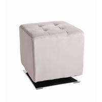 HOCKER in Textil Kaschmir  - Chromfarben/Kaschmir, MODERN, Textil/Metall (41/43/41cm)