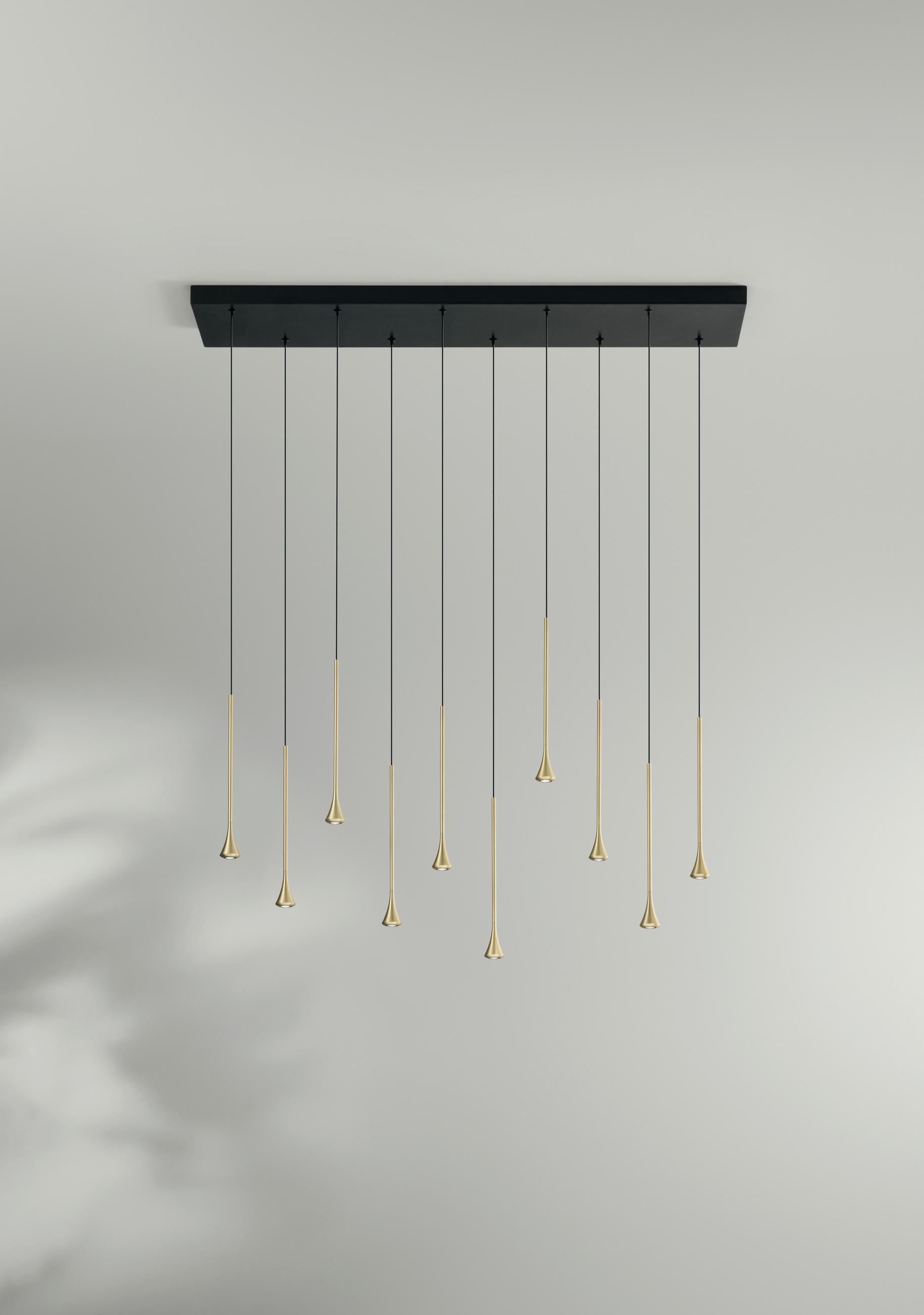 LED-HÄNGELEUCHTE SUSA 105/20/200 cm   - Messingfarben/Schwarz, KONVENTIONELL, Metall (105/20/200cm) - Fabas Luce