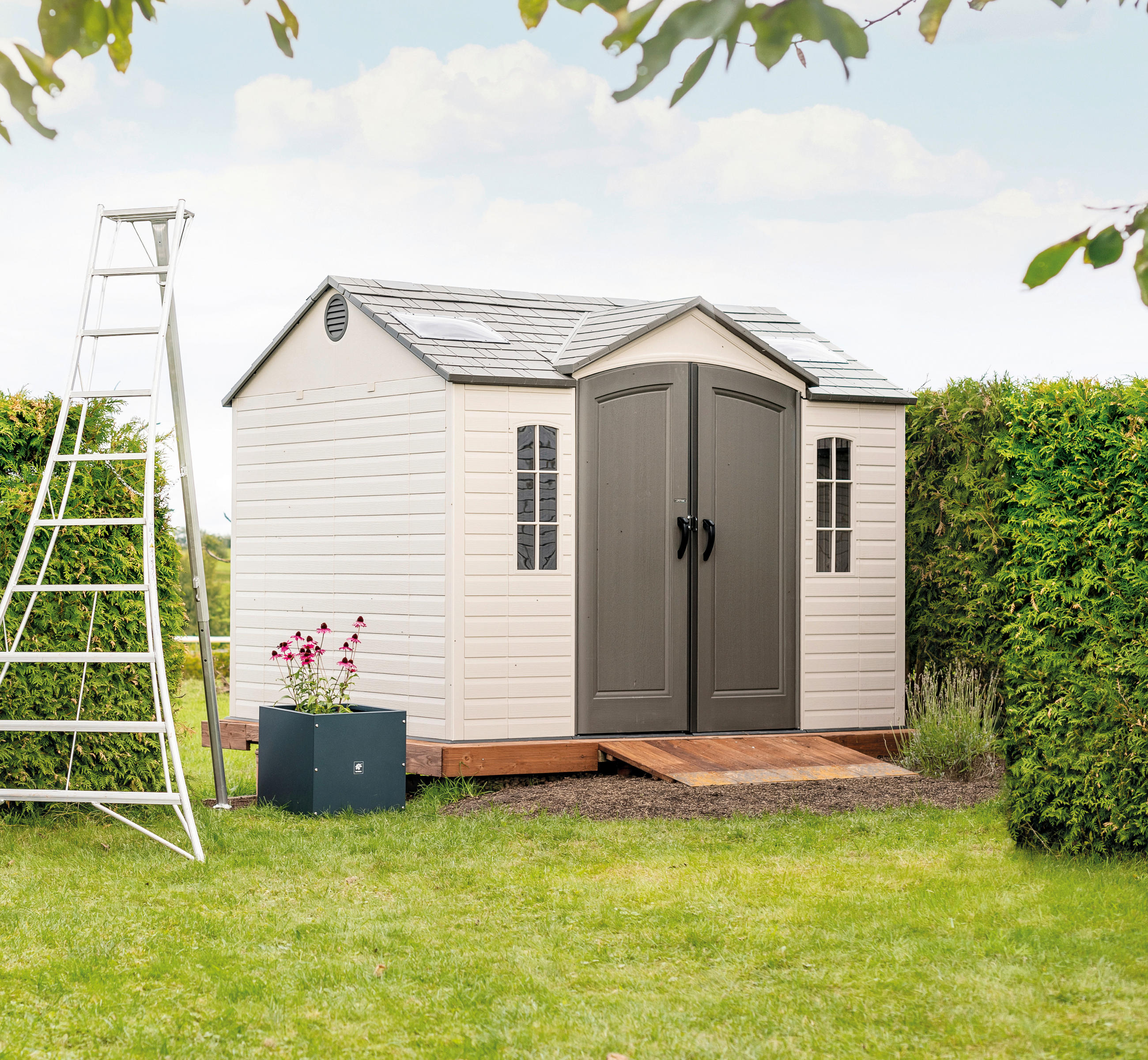 GERÄTEHAUS 305/244/244 cm  - Grau, Basics, Kunststoff (305/244/244cm) - Ambia Garden