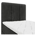 BOXBETT 70/200 cm,  in Anthrazit, Matratze, gepolstertes Kopfteil, Bettkasten, Topper, H3 = fest  - Anthrazit/Schwarz, Design, Holzwerkstoff/Kunststoff (70/200cm) - Esposa