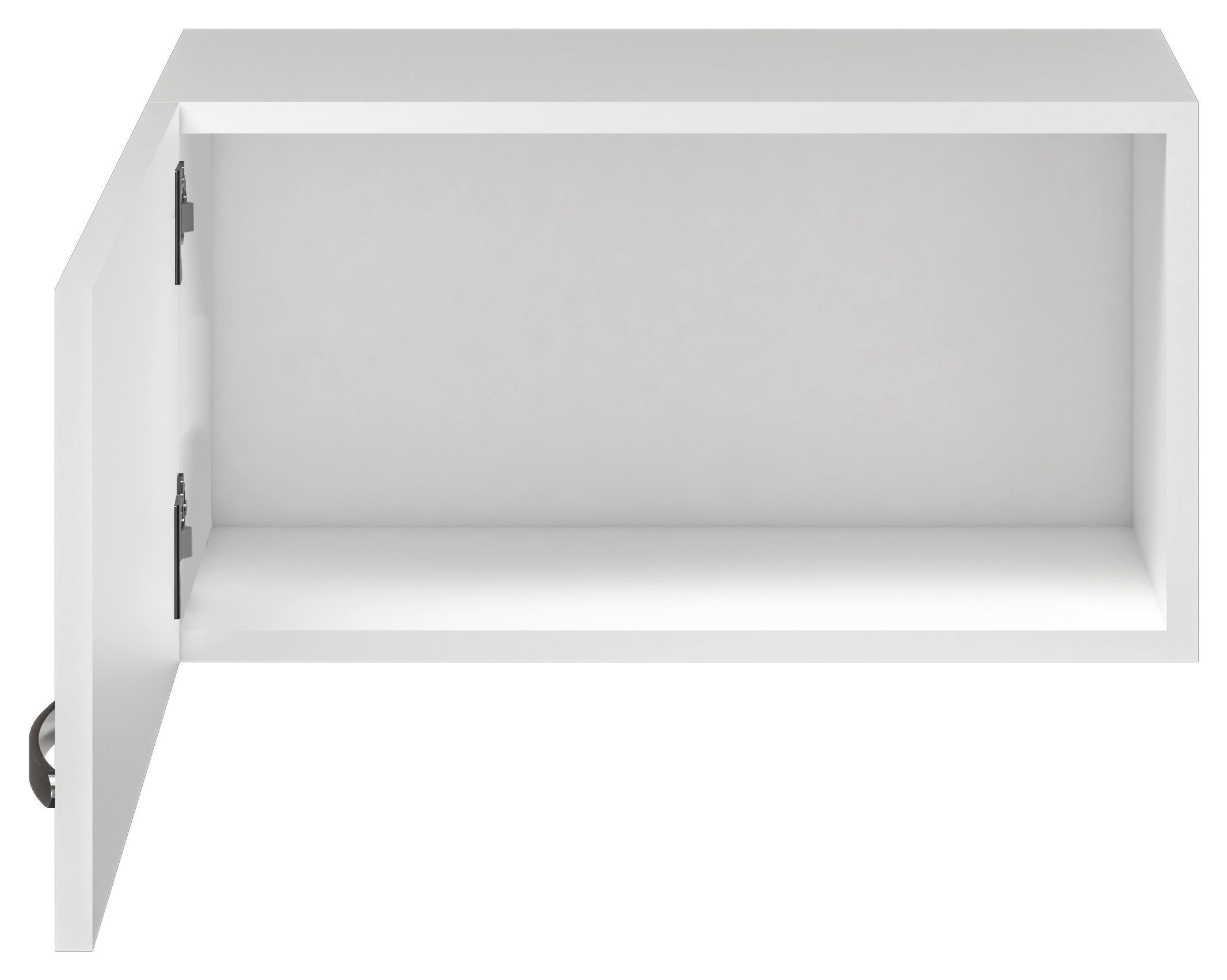 KÜCHENOBERSCHRANK 60/32/32 cm  in Weiß, Weiß Hochglanz  - Edelstahlfarben/Weiß Hochglanz, MODERN, Holzwerkstoff/Metall (60/32/32cm) - FlexWell