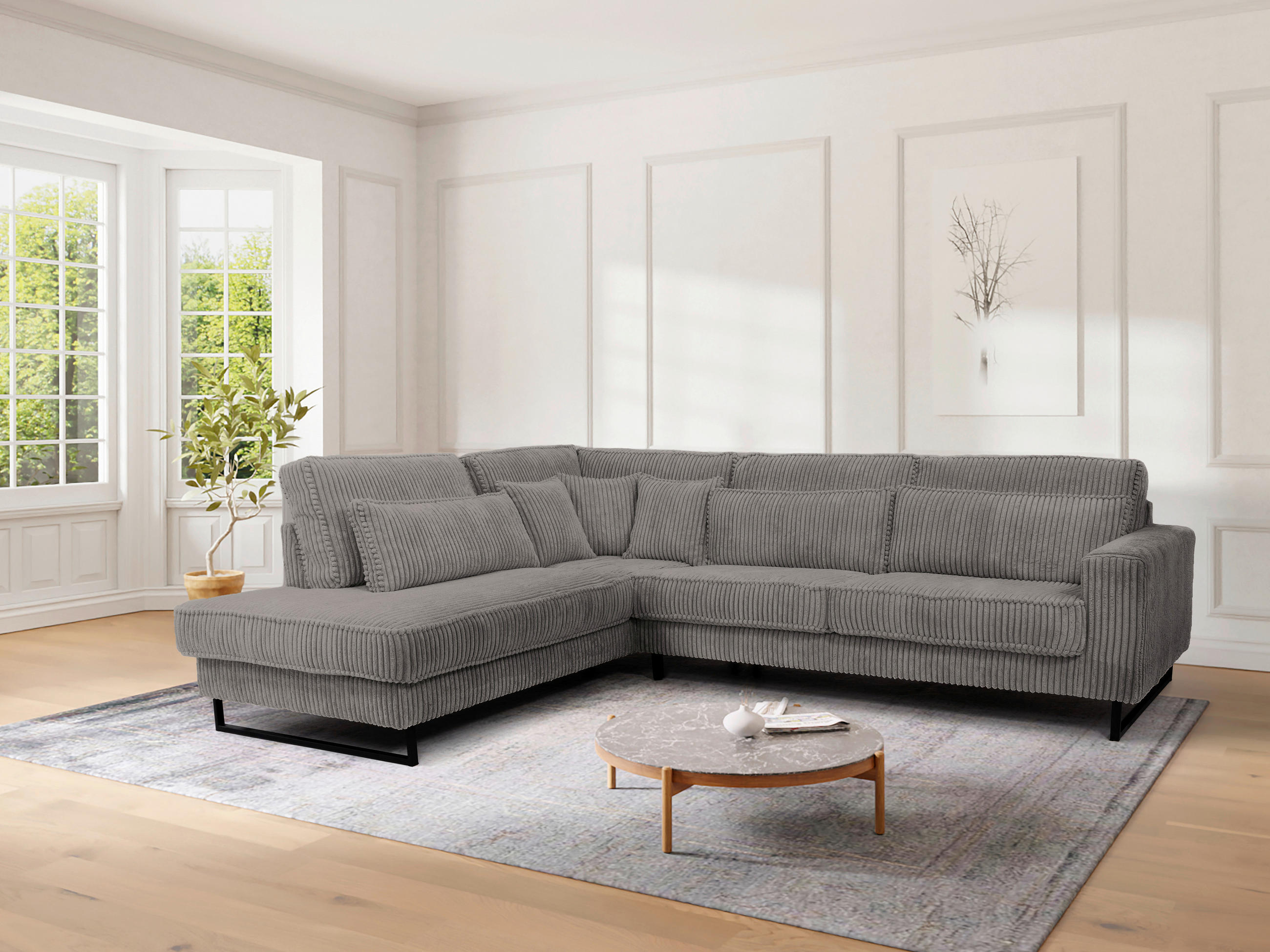 Livetastic ROHOVÁ SEDAČKA, textil, kompozitní dřevo, šedá