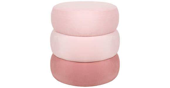 POUF in Pink Textil  - Pink, Basics, Textil (38/38/40cm) - Novel