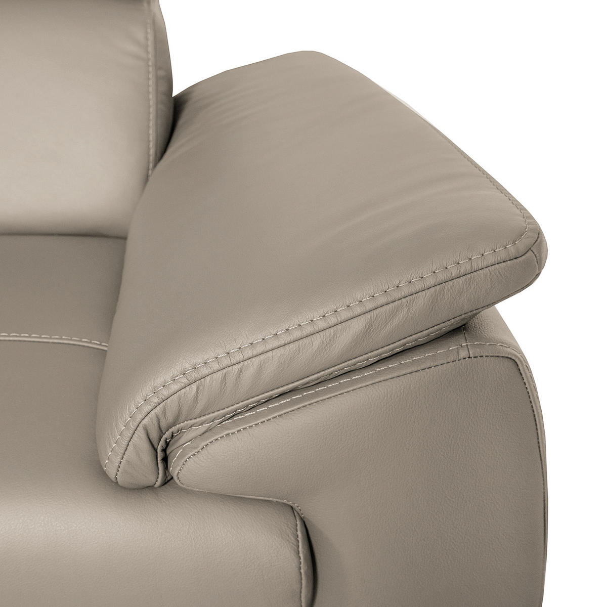 ECKSOFA Hellgrau Echtleder  - Wengefarben/Hellgrau, Design, Leder/Holz (211/265cm) - Livetastic