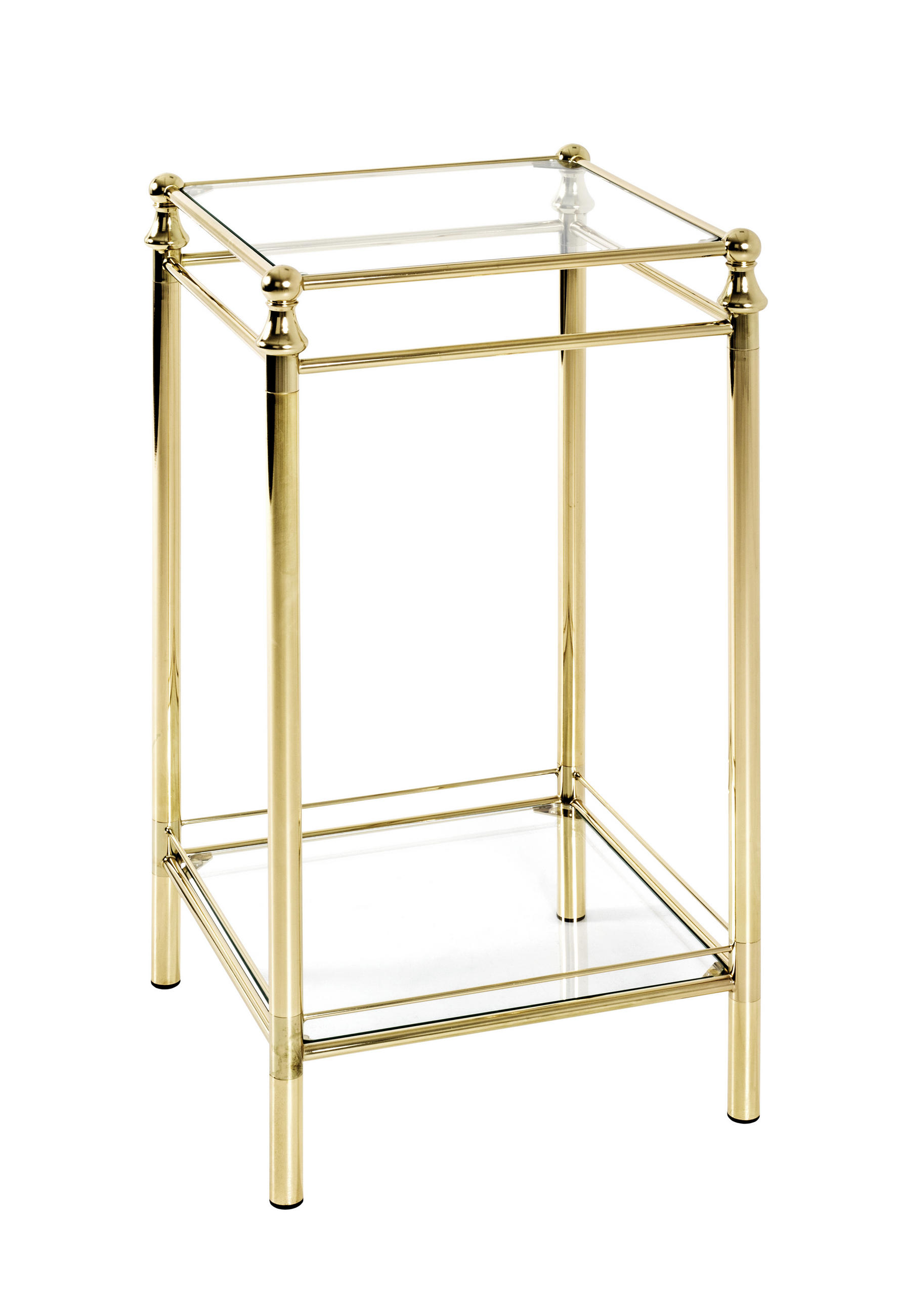 BEISTELLTISCH Messingfarben  - Messingfarben, Design, Glas/Metall (40/40/73cm)